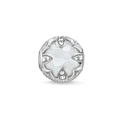 Thomas Sabo TK0143 Karma Bead Lotus Quartz Sterling Silver CZ Charm RRP $199