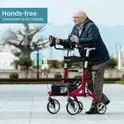 HFK-9211B ELENKER® Upright Rollator Stand Up Walker with Shock Absorbers WHITE