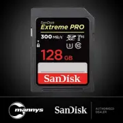 SanDisk Extreme Pro SDXC 128GB 300MB/s R 260MB/s W UHS-II U3 C10 V90 Memory Card