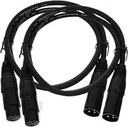 BIUDECO 2pcs XLR Microphone Cable Speaker Cable mics Male to Female Mixing Board Cable Station Cable Balanced 3 pin Cables Cable for Speaker System Harmonizer Cable Copper Accessories DVD