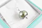 Elegant 18" 925 Silver Iridescent Gray Baroque Tahitian Pearl Necklace Gift Box