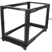StarTech.com 4-Post 12U Mobile Open Frame Server Rack, 19" Network Rack with Casters, Rolling Rack for Computer/AV/Data/IT Equipment - 4-Post 12U for
