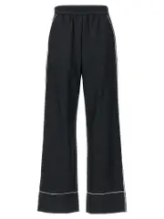 [Off-White] Off-White-Off Jacquard Pajama Pantaloni Nero-Donna 38IT Black