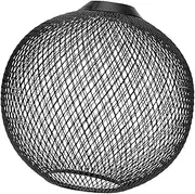 Generic Pendant Lamp Shade Chandelier Hanging Light Cover Vintage Style Ceiling Light Shade Lampshade Bulb Guard Cafe Bedroom Kitchen Island, Black