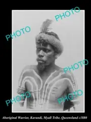 OLD 8x6 HISTORIC PHOTO OF ABORIGINAL WARRIOR FROM THE MYALL TRIBE c1880