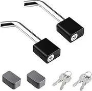 CZC AUTO Trailer Hitch Receiver Lock Padlock Style and Swivel Head Dia 5/8 Inch Bent Pin for Class III IV 2 2-1/2 Inch Receiver Fit Bike Rack Tray Ball Mount for Trailer Truck Car Boat RV (2 Pack)