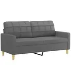 2-Seater Sofa Lounge Couch Loveseat Futon Accent Chair Fabric Dark Grey 140cm