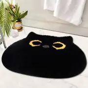 Kitchen Mats Non Slip Bathroom Rug - Black Cat Soft Indoor Doormat Bedroom Home