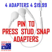 TENS EMS ELECTRODE PADS CABLES ADAPTERS CONVERTERS - PIN TO PRESS STUD SNAP