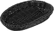 Icon Chef BPA-Free Dishwaasher Safe Handwoven Serving Basket Black - Oval Large (29 x 19 x 5cm)