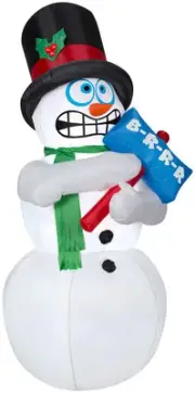 Gemmy 13544 Animated Airblown-Shivering Snowman-OPP Outdoor Inflatable, Multi...
