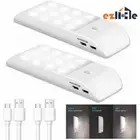1/2x USB Closet Lamp Stair Rechargeable magnetic Motion Sensor Night Light 12LED