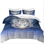 Cool Wildlife Animal Art White Tiger Oasis Quilt Cover
