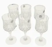 Lot/6 Cristal D'Arques-Durand Water Goblet Glasses Longchamp Pattern 7 1/4"