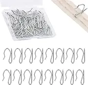 Rustproof Stainless Steel Curtain Hooks - 100Pcs Heavy Duty Pin-On Drapery Hooks, Plated Nickel Finish