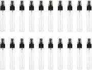 20 Pack Set 10ML Protable Refill Bulk Atomizer Spray Travel Perfume Bottle Hydrating Empty Bottle (Clear-Black)