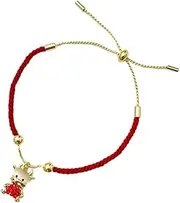 [KESYOO] Ox Charm Bracelet Good Luck Wristband Braided Lucky Bangle Red String Rope Cord Bracelet Jewelry Chinese Ox Sign Cow Charm Year of Ox Valentines Day Supplies