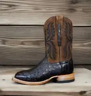 ARIAT MEN'S Drifter full-quill ostrich Cowboy Square Toe Boot-58168 Size 8.5 D