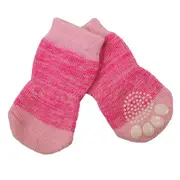 Zeez Non-Slip Sole Knitted Dog Socks Pink Set of 4 - 4 Sizes