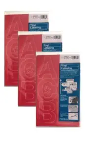 Chartpak 3-inch Red Stick-on Vinyl Letters & Numbers (01072), 3 PACKS