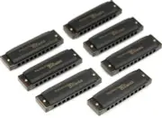 Hohner Piedmont Blues Harmonica Set 7-piece with Case (3-pack) Bundle