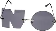[GLSTOY] 1pair Chic Alphabet Sunglasses for Parties and Beach Wear Fashion Eyewear Unique Photo Props Frame Grey Lenses Accessory for Men and Women