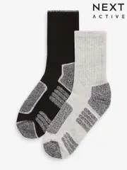 Black/Grey Next Active Sports Walking Ankle Socks 2 Pack (365245) | $19
