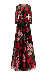 [Carolina Herrera] Floral Silk Gown