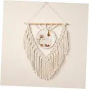 Boho Round Wall Mirror Macrame Wall Hanging Circle Hanging Mirror for Over