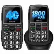 4G VoLTE Senior Basic Big Button Mobile Phones Elderly SOS Alarm Call Button,1800mah Battery, Torch, FM Radio, USB-C Charging Dock