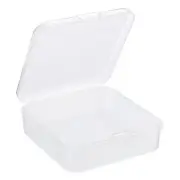 6pcs Clear Storage Container with Hinged Lid 65x20mm Plastic Square Craft Box