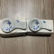 ROYAL COPENHAGEN Ceramic Chopstick Rest Set of 2, White, Comes with Original Box
