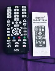 COX Cable Simplicity Universal JUMBO Remote Model RT-SR50 BRAND NEW! 2014