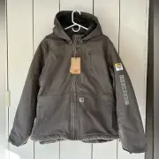 Carhartt Full Swing Washed Duck Sherpa Lined Jacket Gray XXL NWT