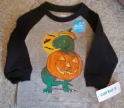 Carter's Baby Dinosaur Halloween T-shirt. Glow In The Dark. Size 6 Mos