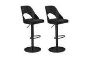 Costway Bar Stools Set of 2 Ergonomic Counter Height Stools Modern Swivel Bar Chairs Black