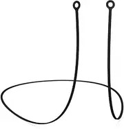 CURVD Earplug Lanyard, Soft Durable Flexible Silicone Cord Lanyards for Convenient Safe Hold of Earplugs, Earphones & Earbuds (Black)
