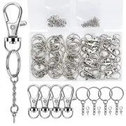 120PCS Swivel Snap Hook with Key Chain Rings Set for Keychain Lanyard, Crafts