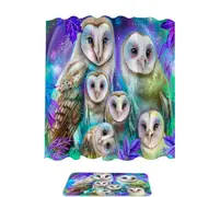 Animal Art Daydream Barn Owls Shower Curtain