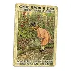 Once Upon A Time Girl Loved Gardening Metal Signs Vintage Home Porch Room
