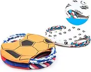 Pet Training Toy Canvas Flying Disc Rope Interactive Dog Toy for Ages for Fetch Games and Exercise Portable and Easy to Clean Random Color