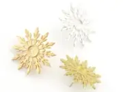 1 pair Snow Flake Winter Earring Stud Post Blank Raw,Shiny Gold-Silver 30mm 4832