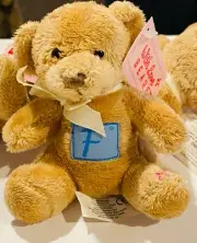Russ With Love Bears 4" Teddy Bear Stuffed Plush Keychain Letter F