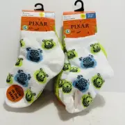 Toddler Monsters Inc Socks 4T 5T - Mike & Sully- Glow In The Dark 6pair