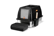 Petzly Cat Litter Box Enclosed XL Litter Tray Black