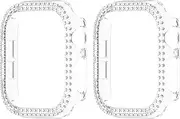 XFEN 2 Pack Sparkling Diamond Bling Case Without Screen Protector for Apple Watch Series 4 5 6 SE(2nd Gen) 40mm - Clear Transparent (No Glass)
