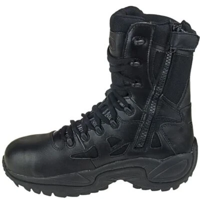 Reebok Men's Stealth 8" Side Zip Composite Safety Toe Combat Boots RB8874