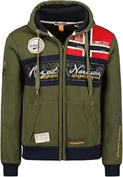 [Geographical Norway] Flyer - Hoodie with Kangaroo Pocket Men - Sweatshirt with Logo Style Men - Sweatshirts Comfortable Winter, khaki, XXXL