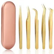 5-Piece High Precision Stainless Steel Lash Tweezers Set for Eyelash3558