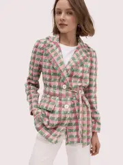 plaid tweed blazer